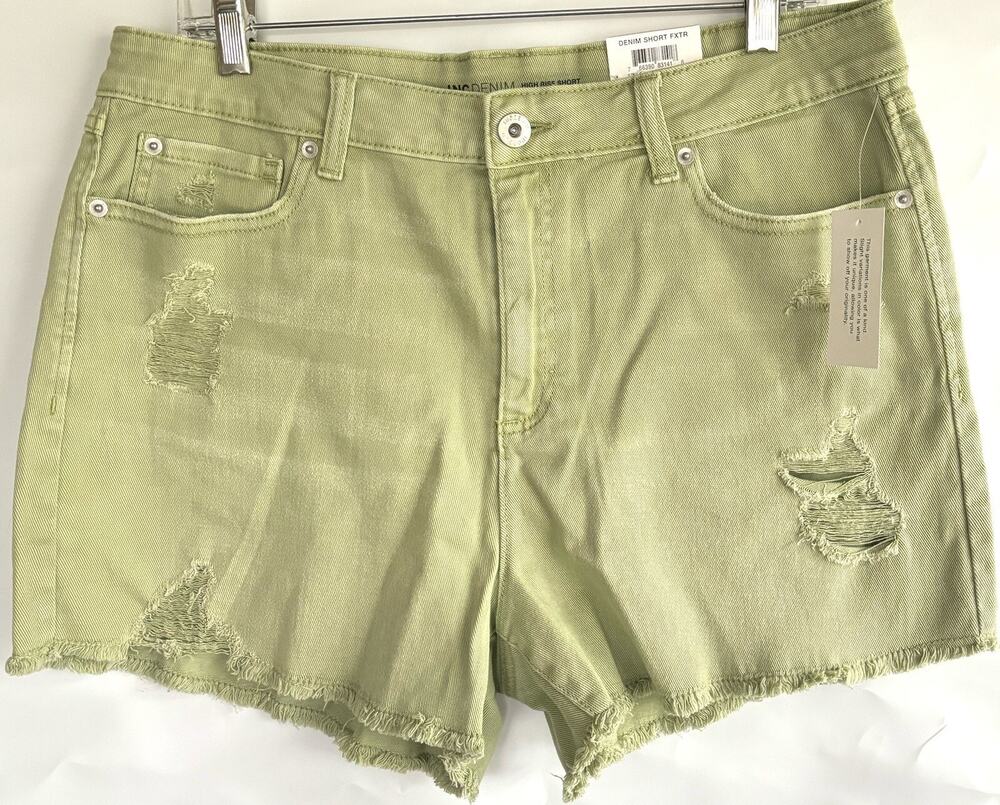 Inc Core Denim High Rise sage shorts distressed size 12/31 pockets